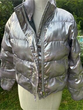 by the way. Black Quilted Jacket with Silver Tone Tag